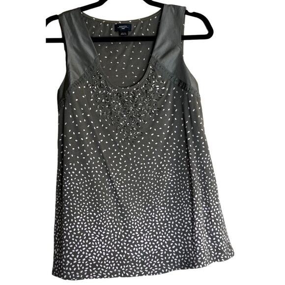 Deletta Women Size Small Embellishments Sleeveless Top blouse tank summer spring - Picture 1 of 7